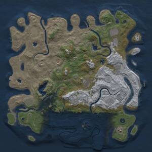 Thumbnail Rust Map: Procedural Map, Size: 4500, Seed: 240735398, 16 Monuments