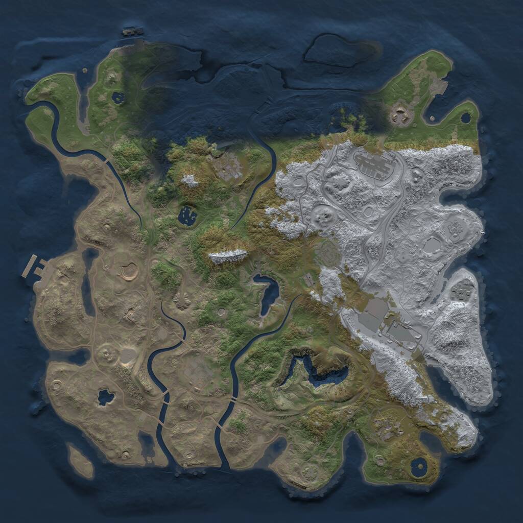 Rust Map: Procedural Map, Size: 4250, Seed: 21463339, 16 Monuments