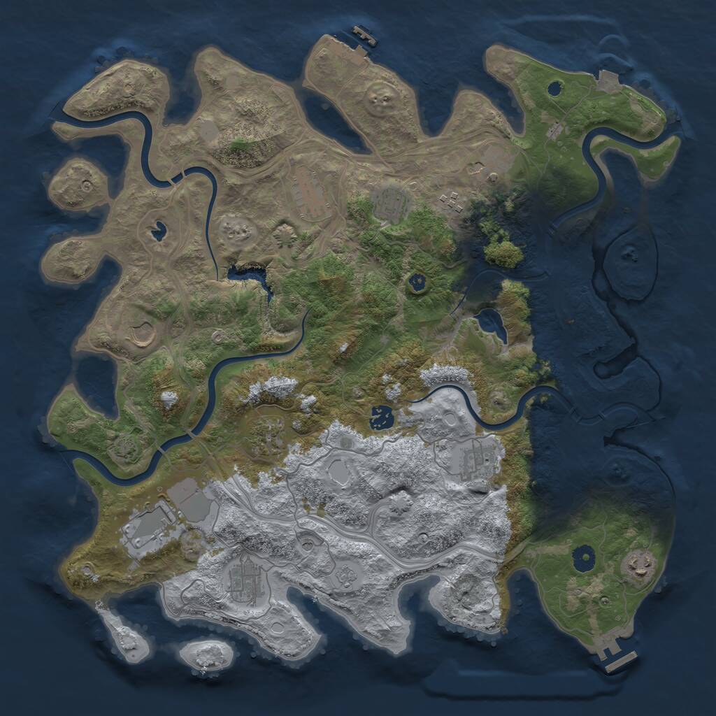 Rust Map: Procedural Map, Size: 4250, Seed: 121315423, 17 Monuments