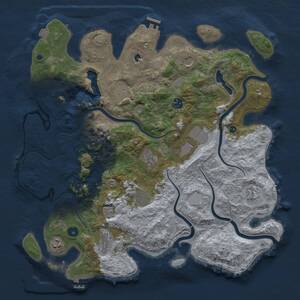Thumbnail Rust Map: Procedural Map, Size: 4225, Seed: 98456, 16 Monuments