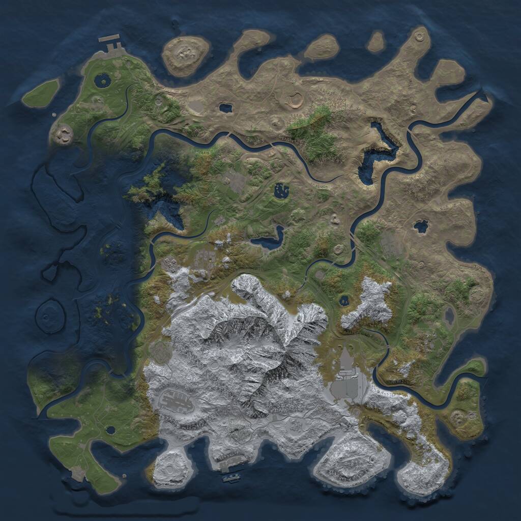 Rust Map: Procedural Map, Size: 5000, Seed: 35736, 17 Monuments