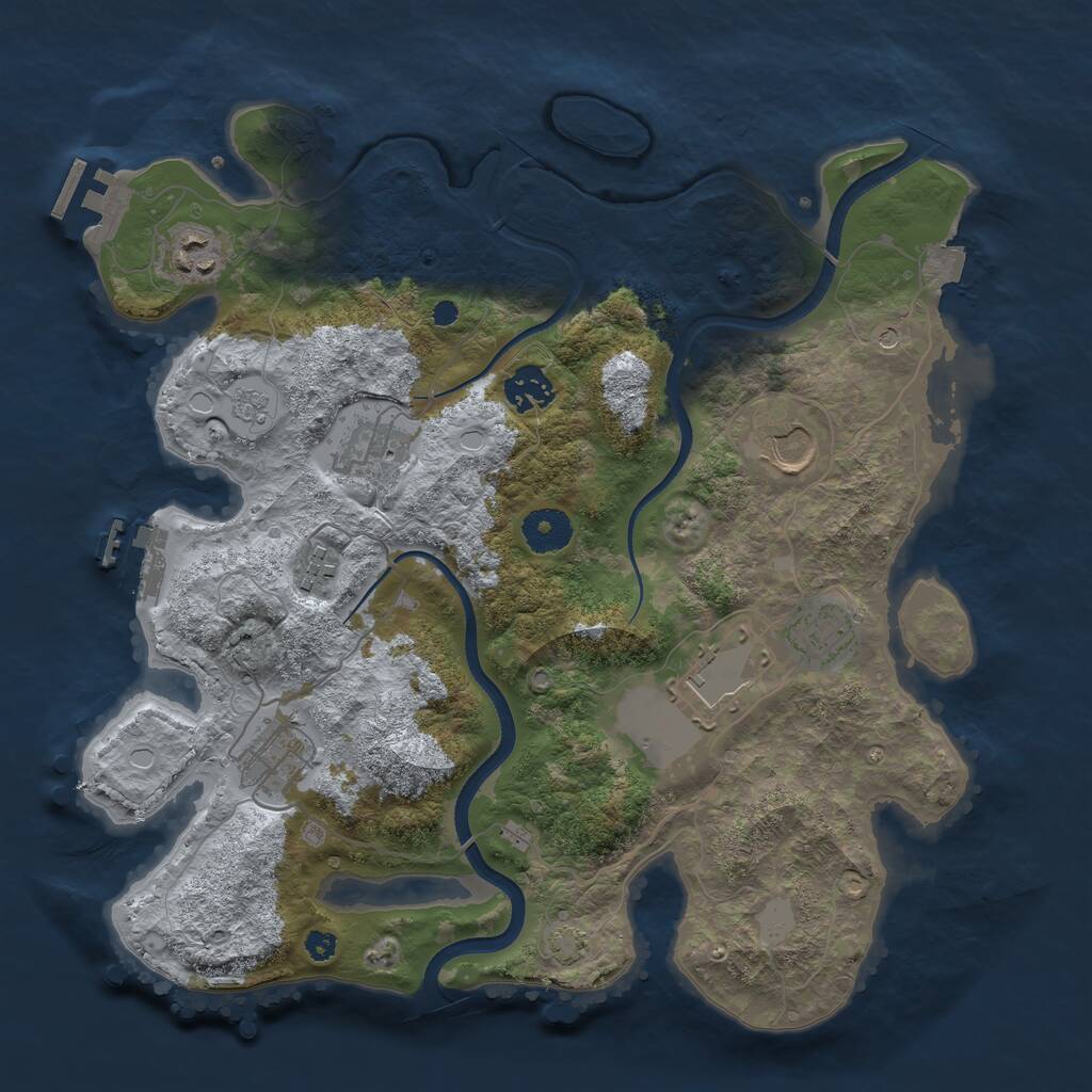 Rust Map: Procedural Map, Size: 3500, Seed: 404862, 14 Monuments