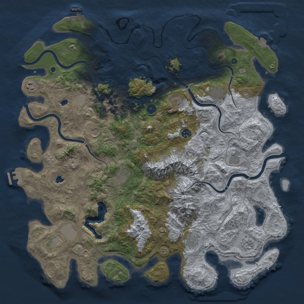 Rust Map: Procedural Map, Size: 5000, Seed: 28467565, 17 Monuments