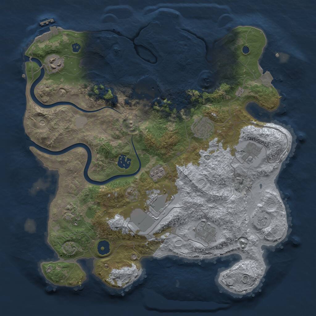 Rust Map: Procedural Map, Size: 3500, Seed: 1114462161, 15 Monuments