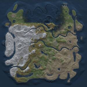 Thumbnail Rust Map: Procedural Map, Size: 4500, Seed: 199921607, 16 Monuments