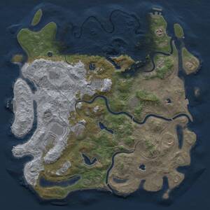 Thumbnail Rust Map: Procedural Map, Size: 4500, Seed: 199921607, 17 Monuments