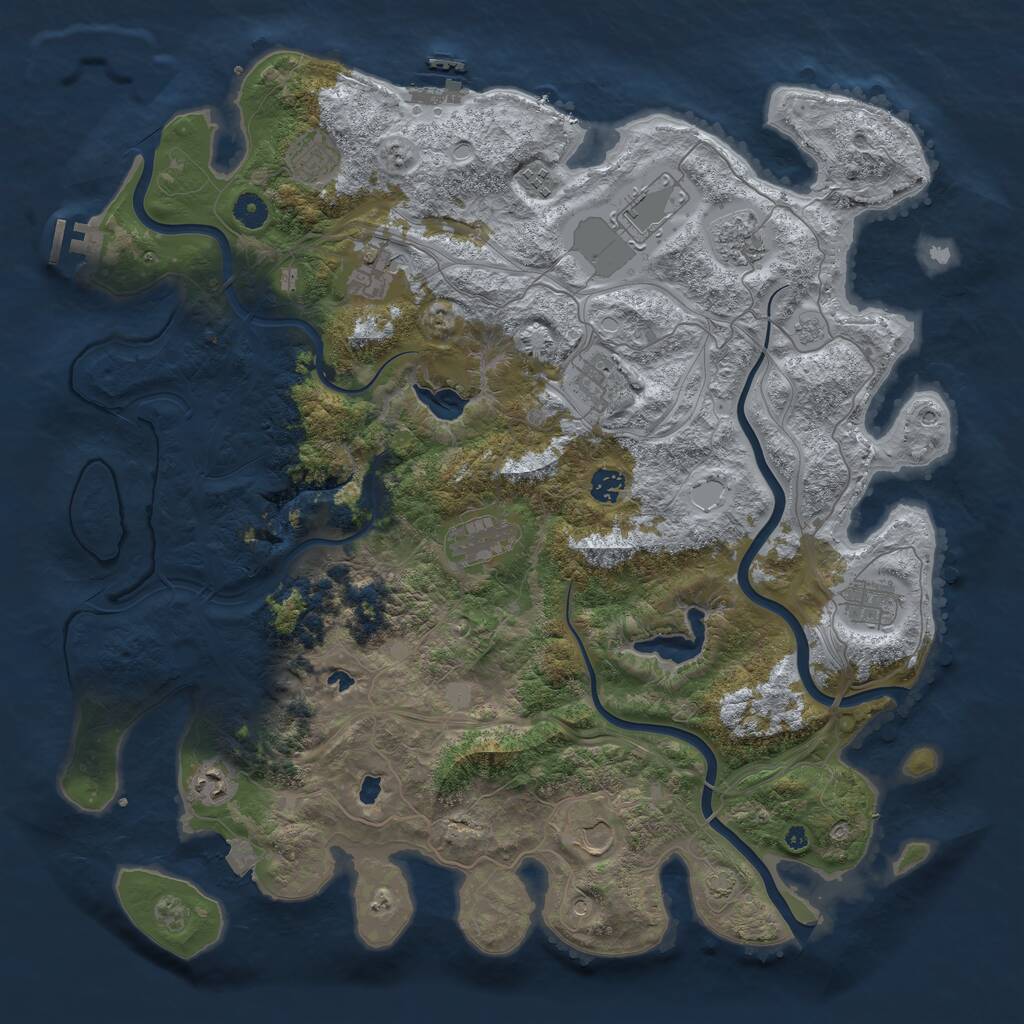 Rust Map: Procedural Map, Size: 4500, Seed: 32367277, 17 Monuments