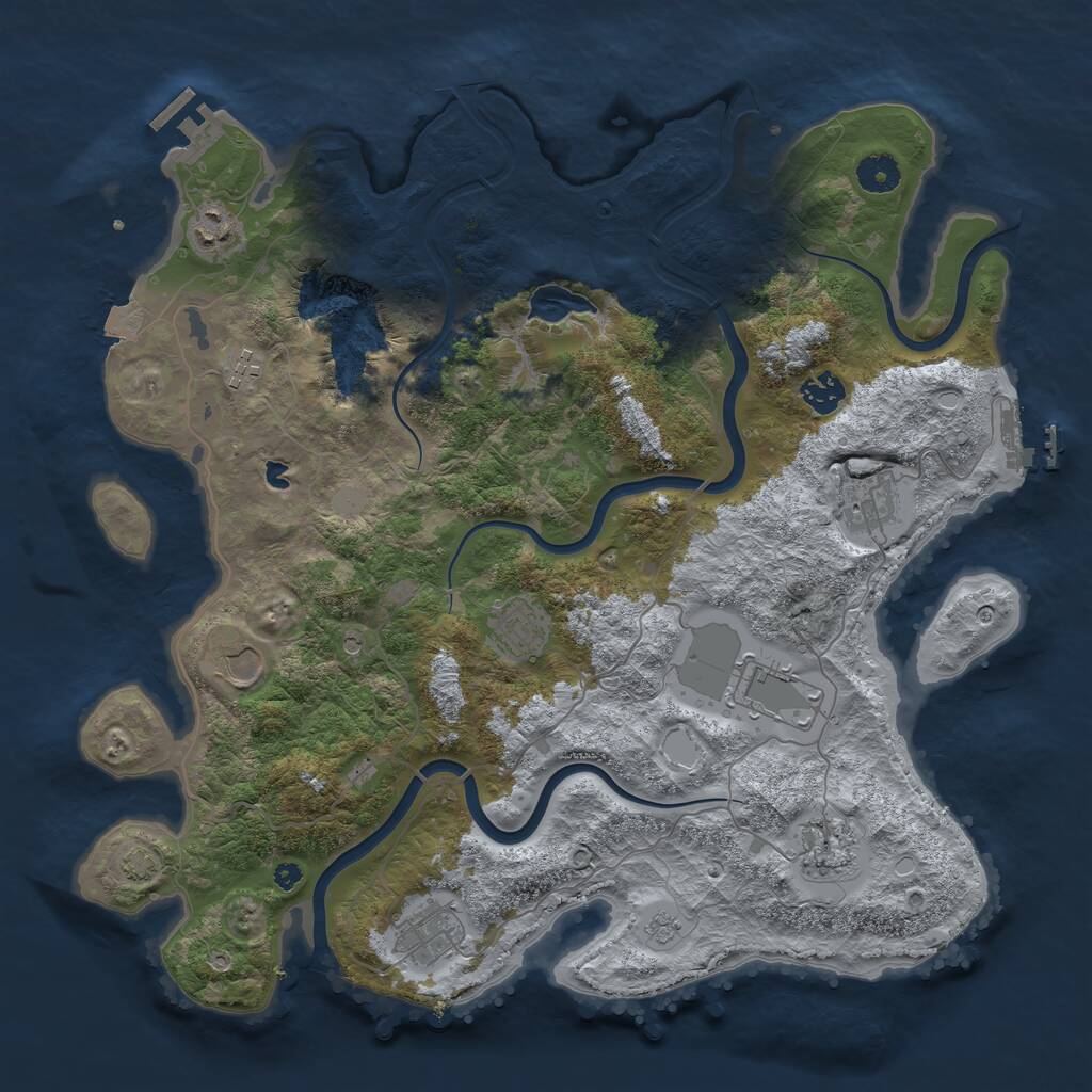 Rust Map: Procedural Map, Size: 4000, Seed: 191719534, 15 Monuments