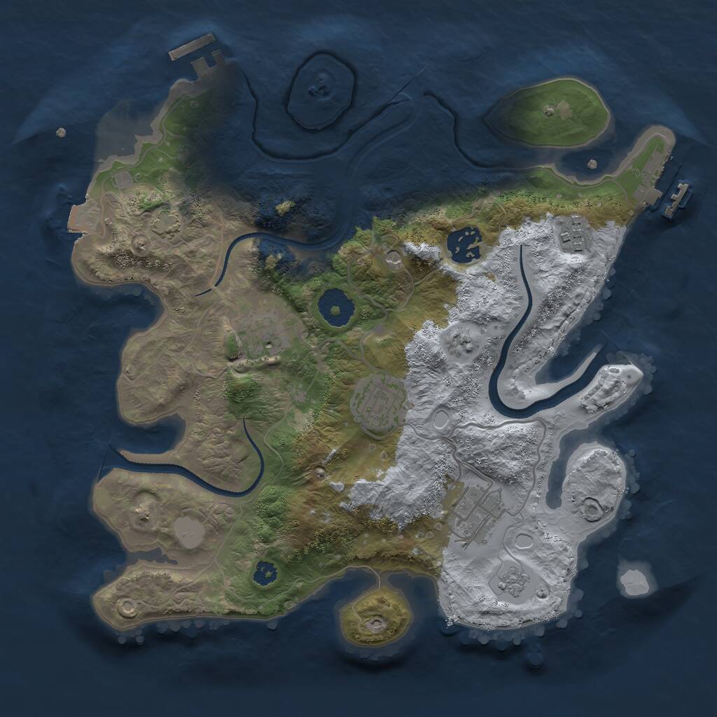 Rust Map: Procedural Map, Size: 3000, Seed: 1337563688, 11 Monuments