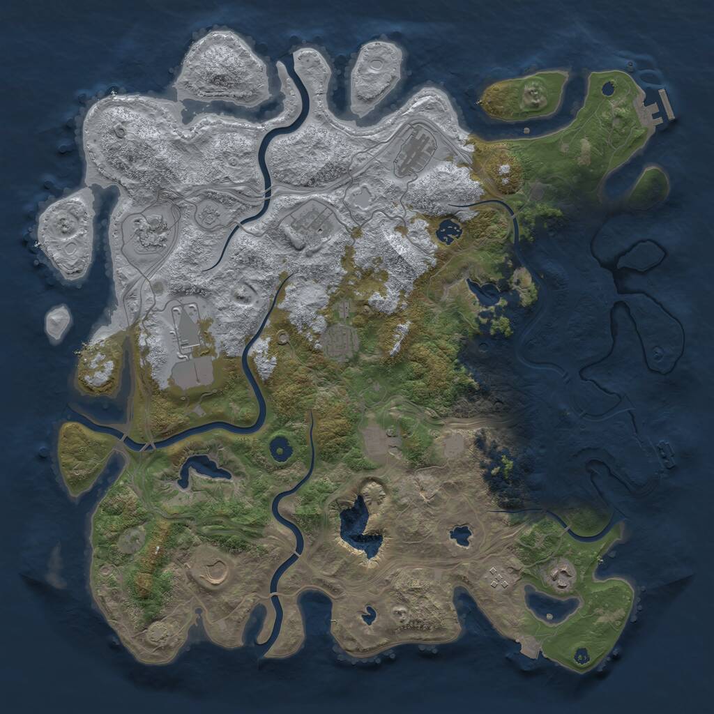 Rust Map: Procedural Map, Size: 4500, Seed: 1403983594, 16 Monuments