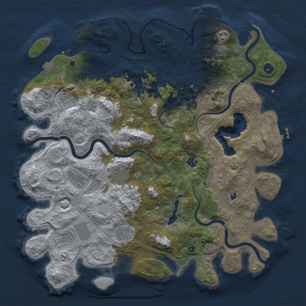 Rust Map: Procedural Map, Size: 4500, Seed: 396304310, 15 Monuments