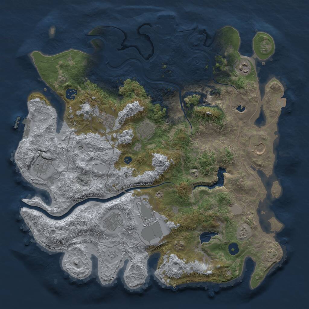 Rust Map: Procedural Map, Size: 4000, Seed: 838346762, 15 Monuments