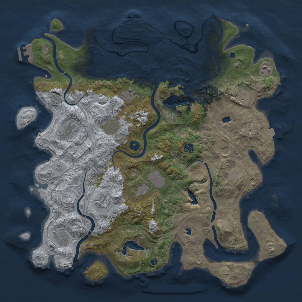 Rust Map: Procedural Map, Size: 4500, Seed: 87263, 17 Monuments