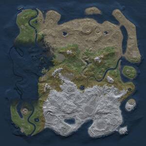 Thumbnail Rust Map: Procedural Map, Size: 4500, Seed: 381525699, 17 Monuments