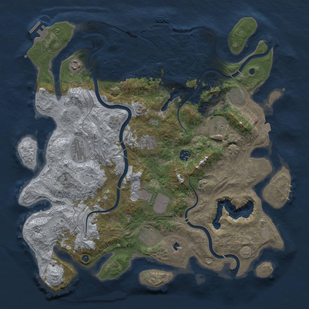 Rust Map: Procedural Map, Size: 4250, Seed: 1288837428, 16 Monuments