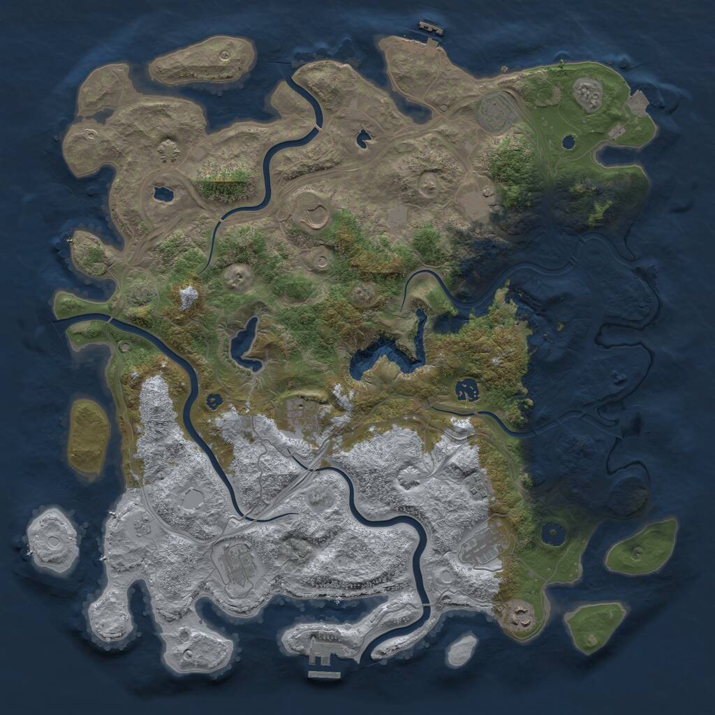 Rust Map: Procedural Map, Size: 4500, Seed: 528046539, 15 Monuments