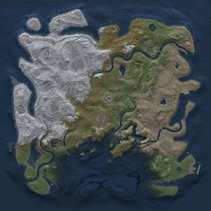 Thumbnail Rust Map: Procedural Map, Size: 4500, Seed: 521785753, 15 Monuments