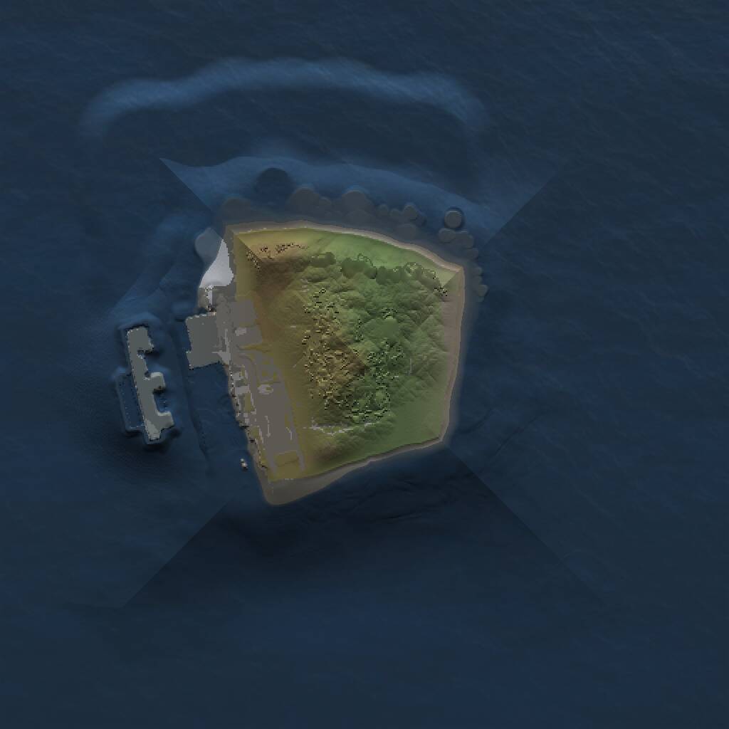 Rust Map: Procedural Map, Size: 1000, Seed: 1026547922, 2 Monuments