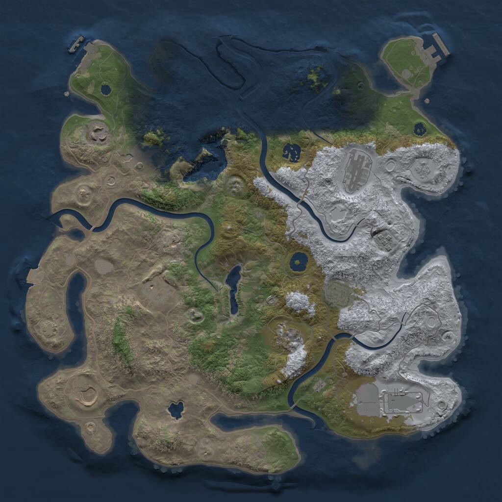 Rust Map: Procedural Map, Size: 4000, Seed: 904420904, 16 Monuments