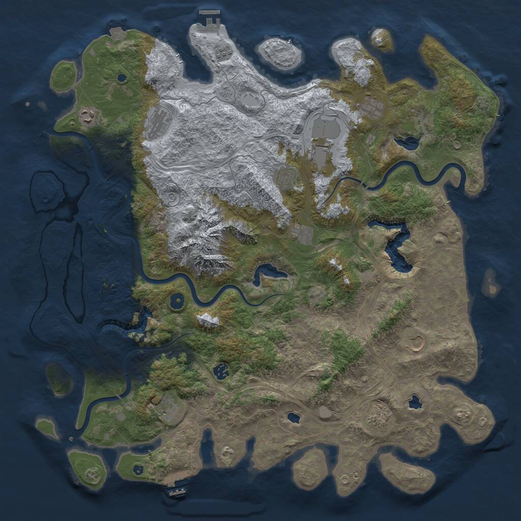 Rust Map: Procedural Map, Size: 5000, Seed: 749617457, 17 Monuments