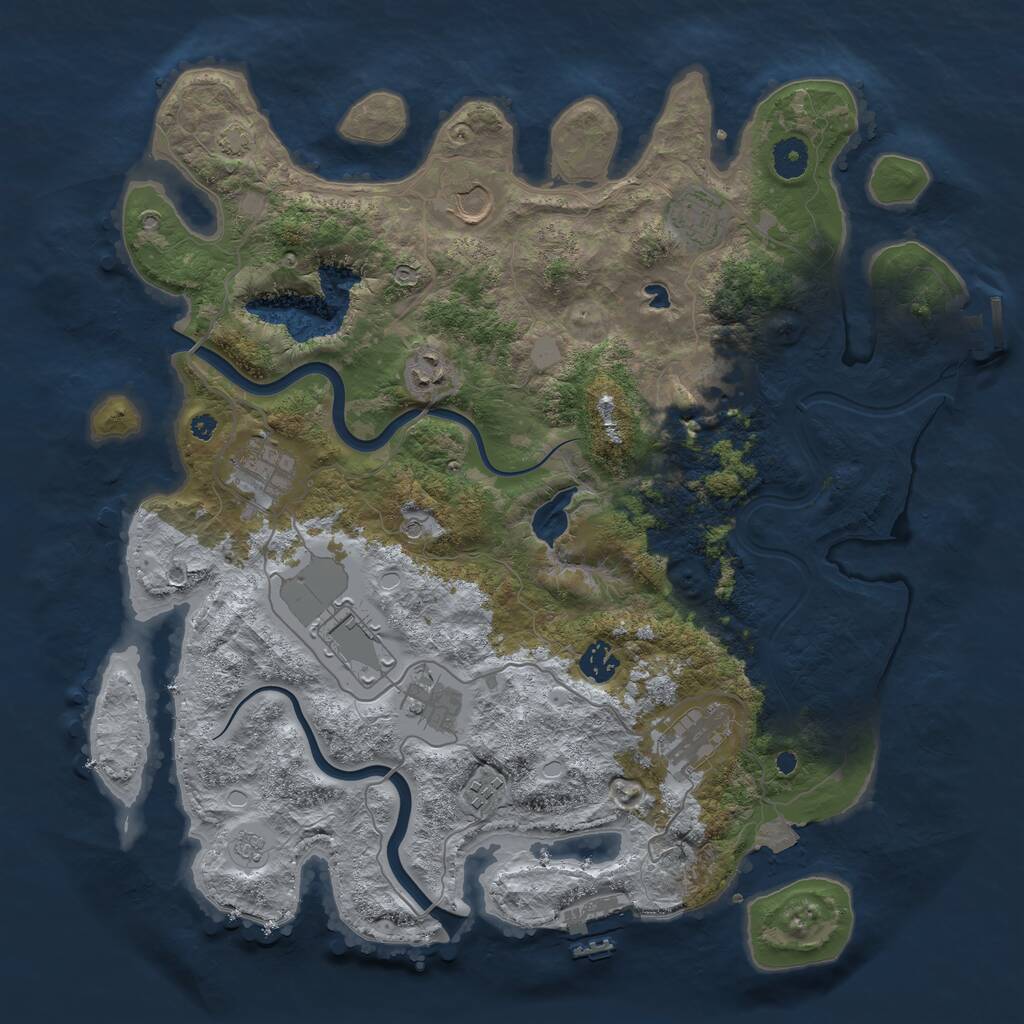 Rust Map: Procedural Map, Size: 4000, Seed: 1152026, 16 Monuments