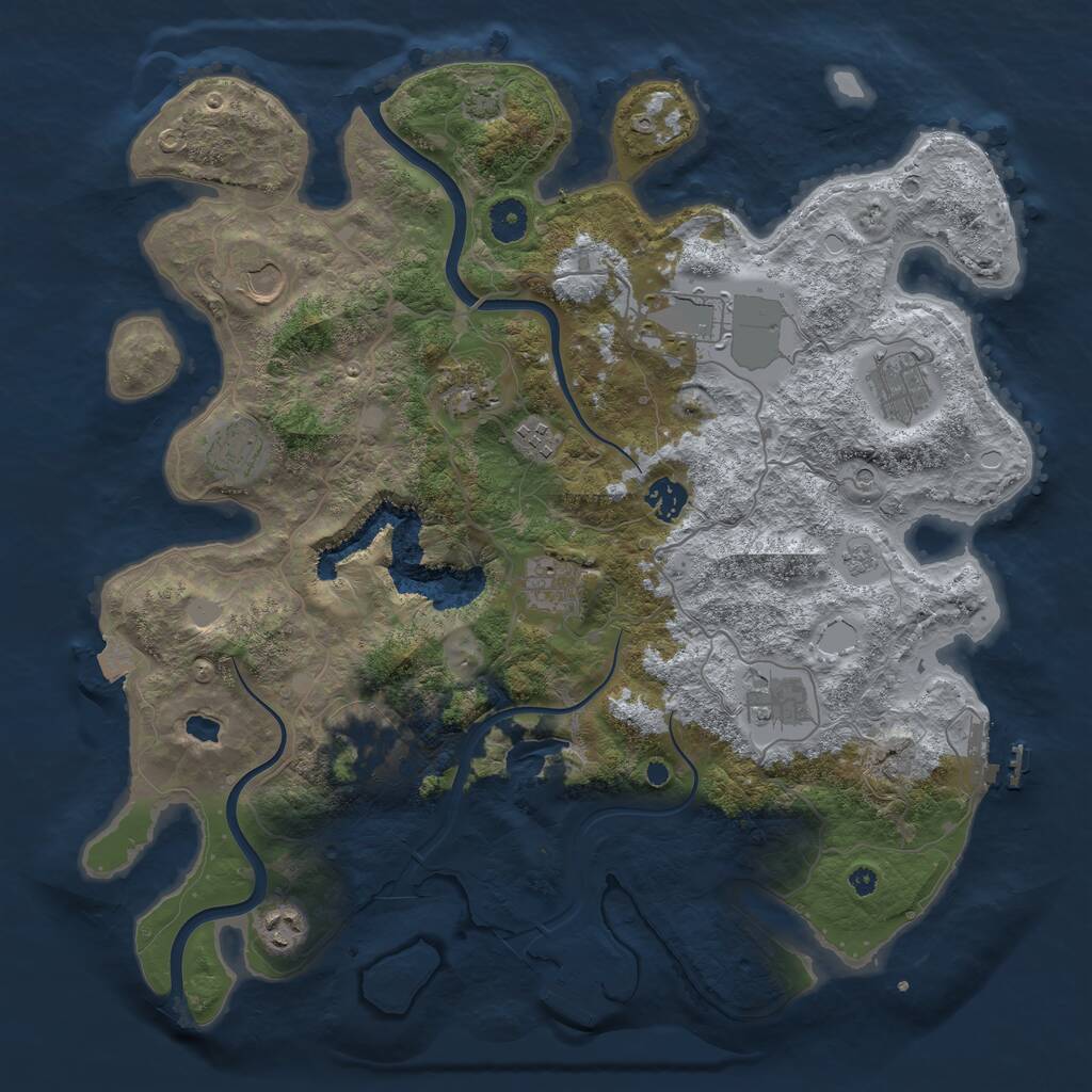 Rust Map: Procedural Map, Size: 4000, Seed: 22545, 17 Monuments