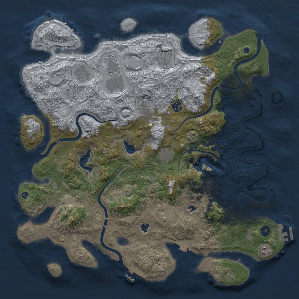Rust Map: Procedural Map, Size: 4500, Seed: 561025509, 15 Monuments