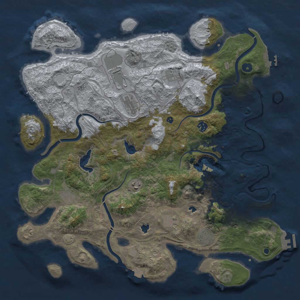 Rust Map: Procedural Map, Size: 4500, Seed: 561025509, 15 Monuments