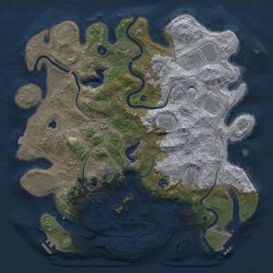 Thumbnail Rust Map: Procedural Map, Size: 4250, Seed: 458266, 17 Monuments