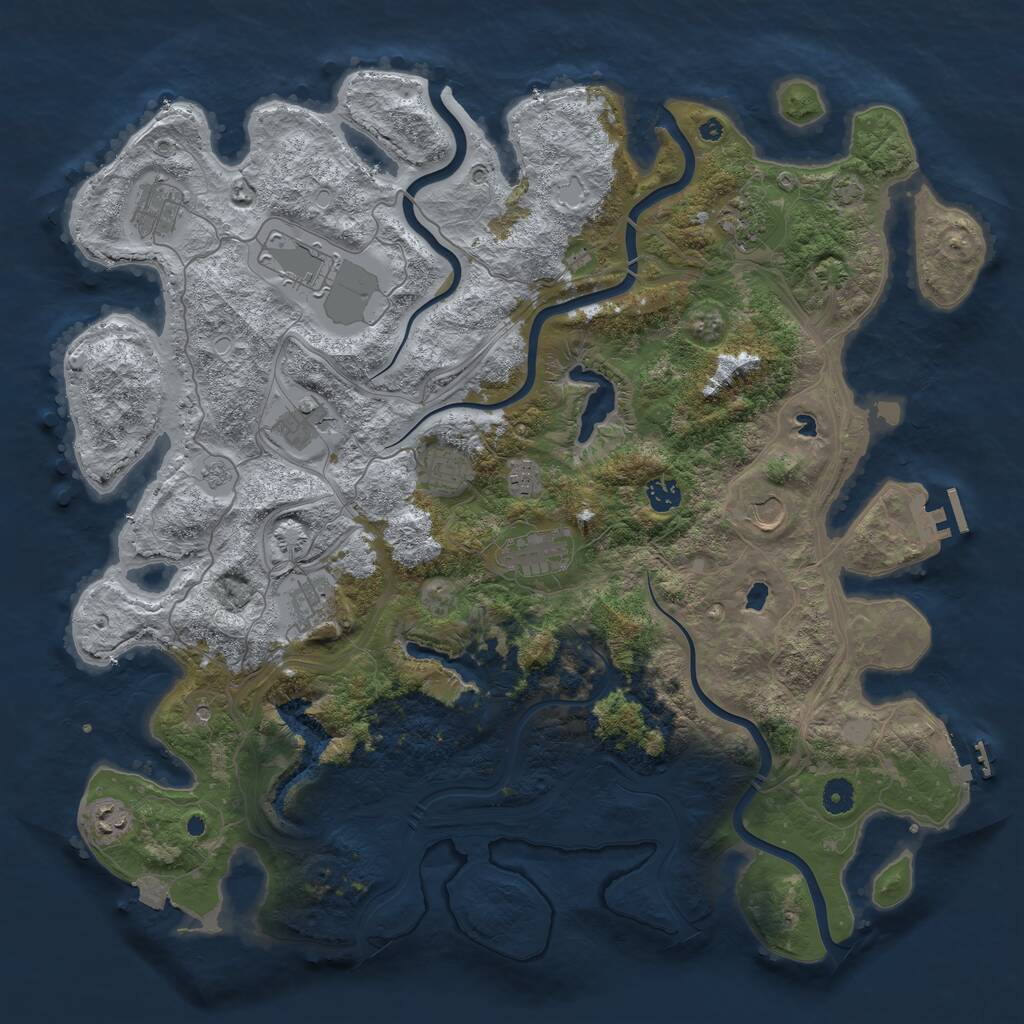 Rust Map: Procedural Map, Size: 4500, Seed: 54862397, 17 Monuments