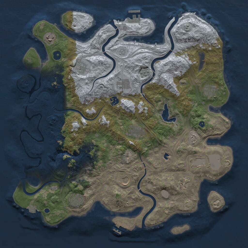 Rust Map: Procedural Map, Size: 4250, Seed: 199897335, 17 Monuments