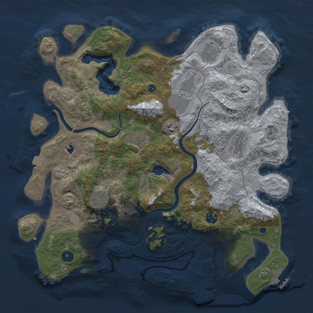 Rust Map: Procedural Map, Size: 4000, Seed: 644785140, 14 Monuments