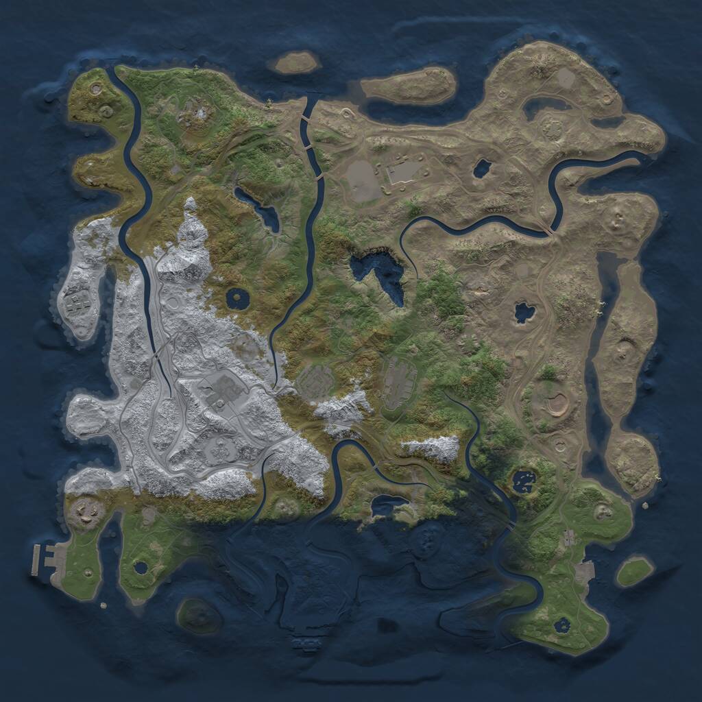 Rust Map: Procedural Map, Size: 4500, Seed: 1369800672, 15 Monuments