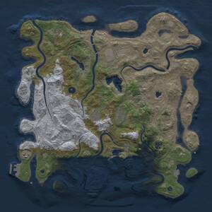 Thumbnail Rust Map: Procedural Map, Size: 4500, Seed: 1369800672, 15 Monuments