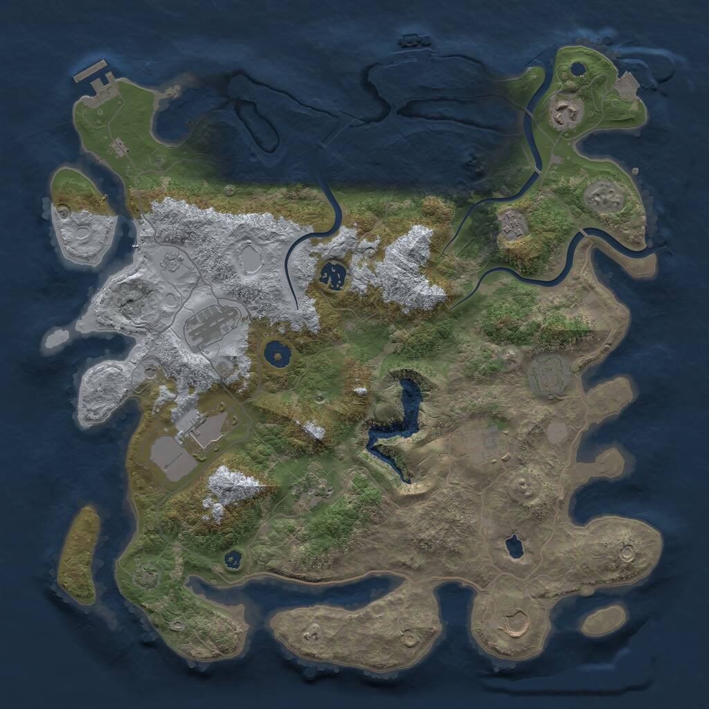 Rust Map: Procedural Map, Size: 4000, Seed: 526522996, 15 Monuments