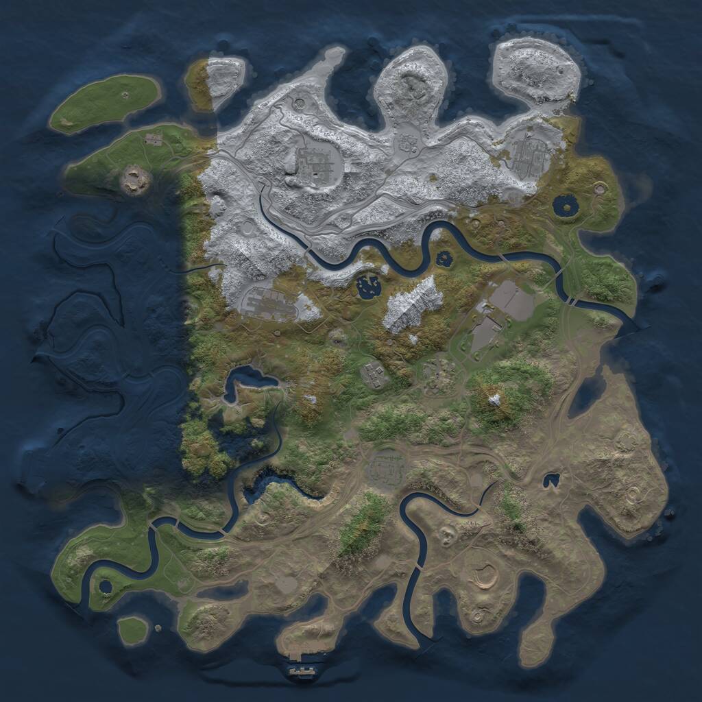 Rust Map: Procedural Map, Size: 4250, Seed: 1741038257, 16 Monuments