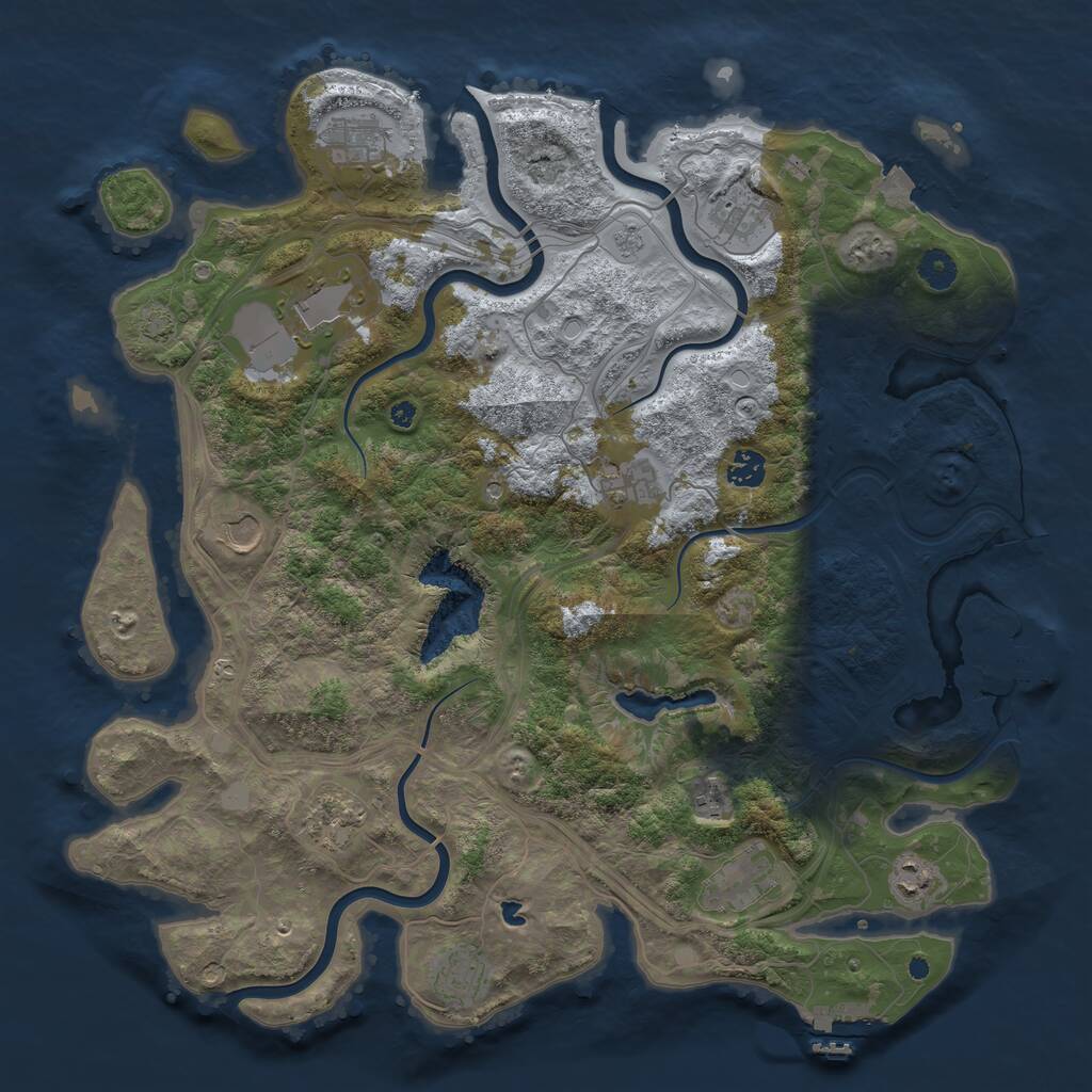 Rust Map: Procedural Map, Size: 4250, Seed: 27535, 17 Monuments