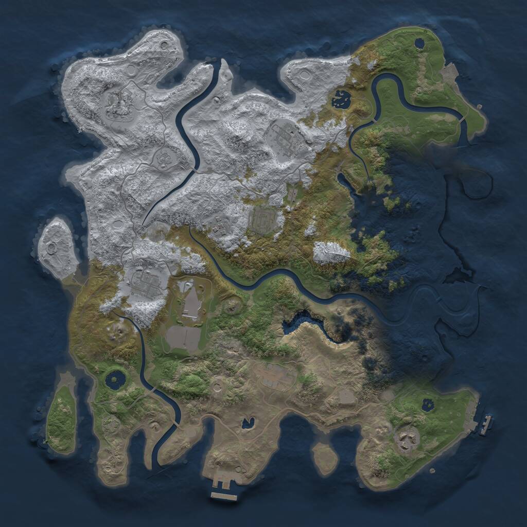 Rust Map: Procedural Map, Size: 4100, Seed: 116, 15 Monuments
