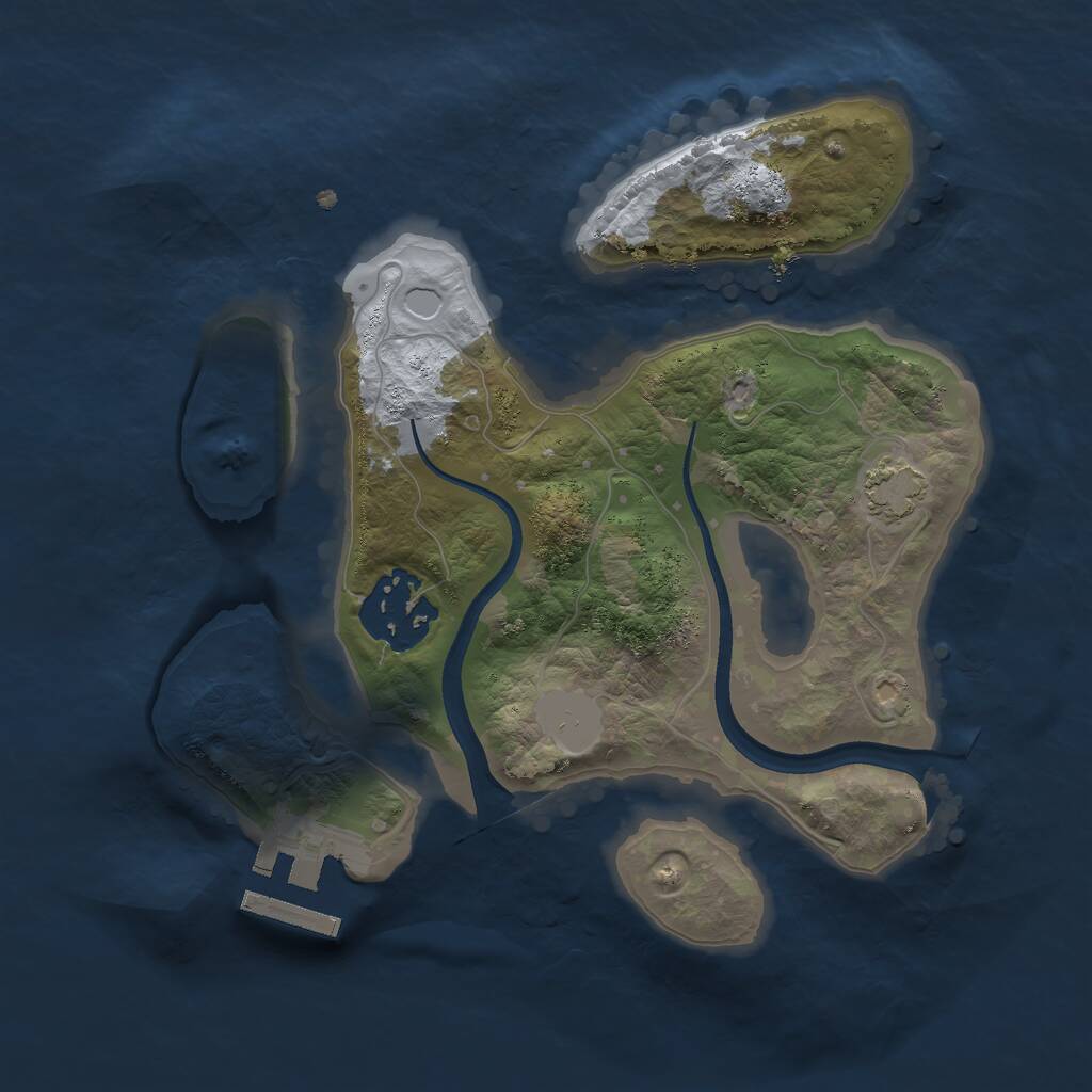 Rust Map: Procedural Map, Size: 2200, Seed: 1528225218, 4 Monuments