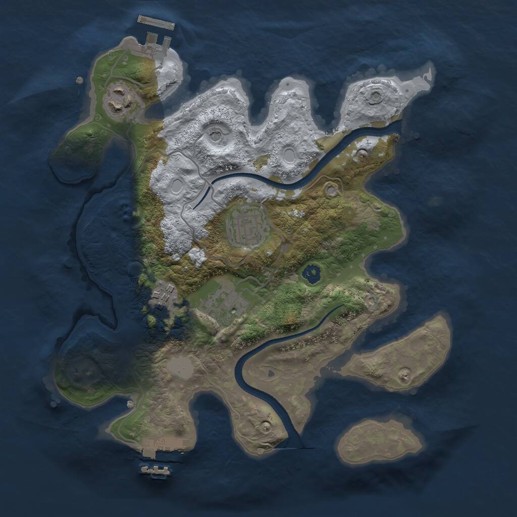 Rust Map: Procedural Map, Size: 2800, Seed: 1385228606, 8 Monuments