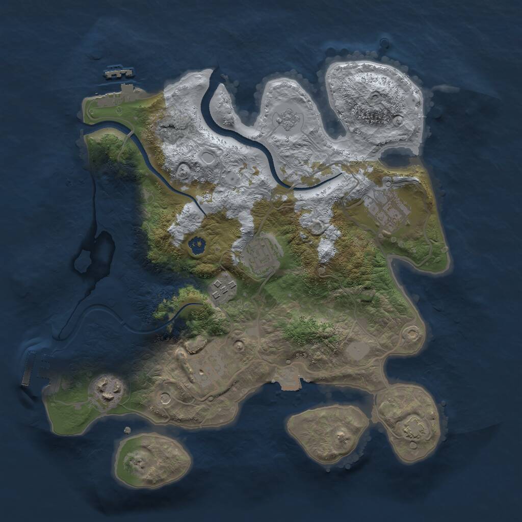 Rust Map: Procedural Map, Size: 3000, Seed: 25319, 11 Monuments