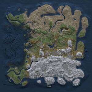 Thumbnail Rust Map: Procedural Map, Size: 4500, Seed: 840789067, 16 Monuments