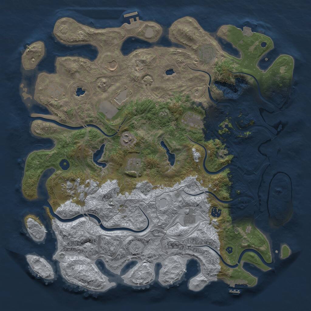 Rust Map: Procedural Map, Size: 4500, Seed: 355872064, 17 Monuments