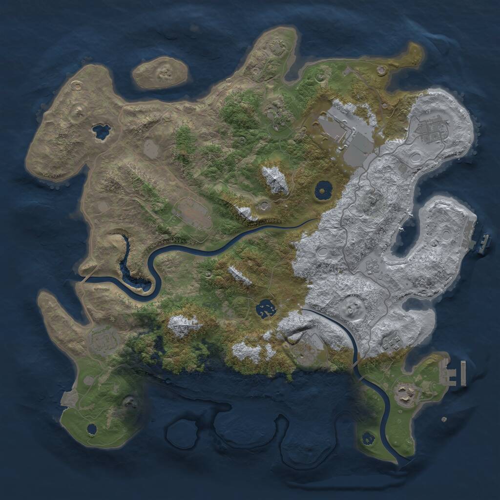 Rust Map: Procedural Map, Size: 4000, Seed: 394202277, 15 Monuments