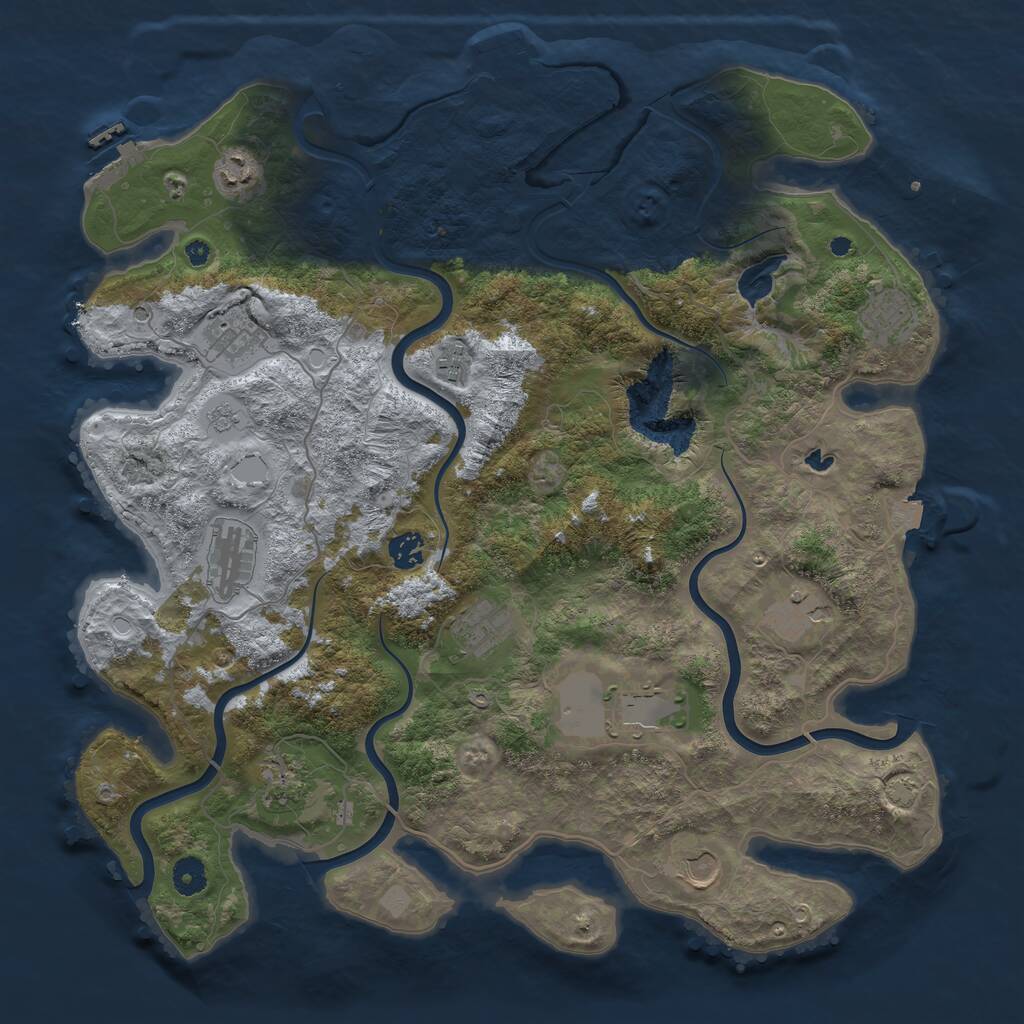 Rust Map: Procedural Map, Size: 4200, Seed: 2089887946, 17 Monuments