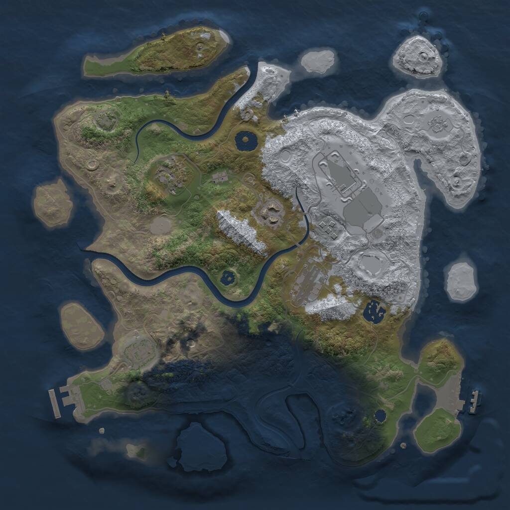 Rust Map: Procedural Map, Size: 3500, Seed: 299722071, 13 Monuments