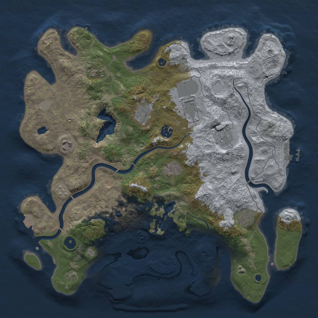Rust Map: Procedural Map, Size: 4000, Seed: 692711, 16 Monuments