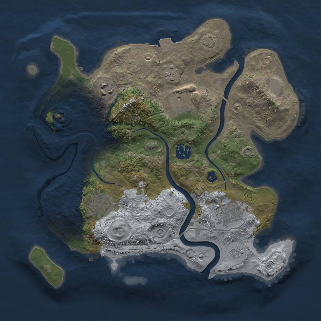 Rust Map: Procedural Map, Size: 3000, Seed: 672113819, 10 Monuments