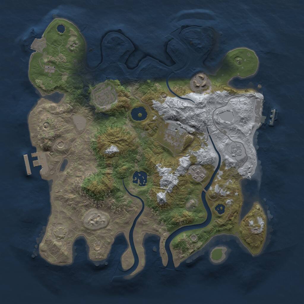 Rust Map: Procedural Map, Size: 3000, Seed: 996006592, 11 Monuments