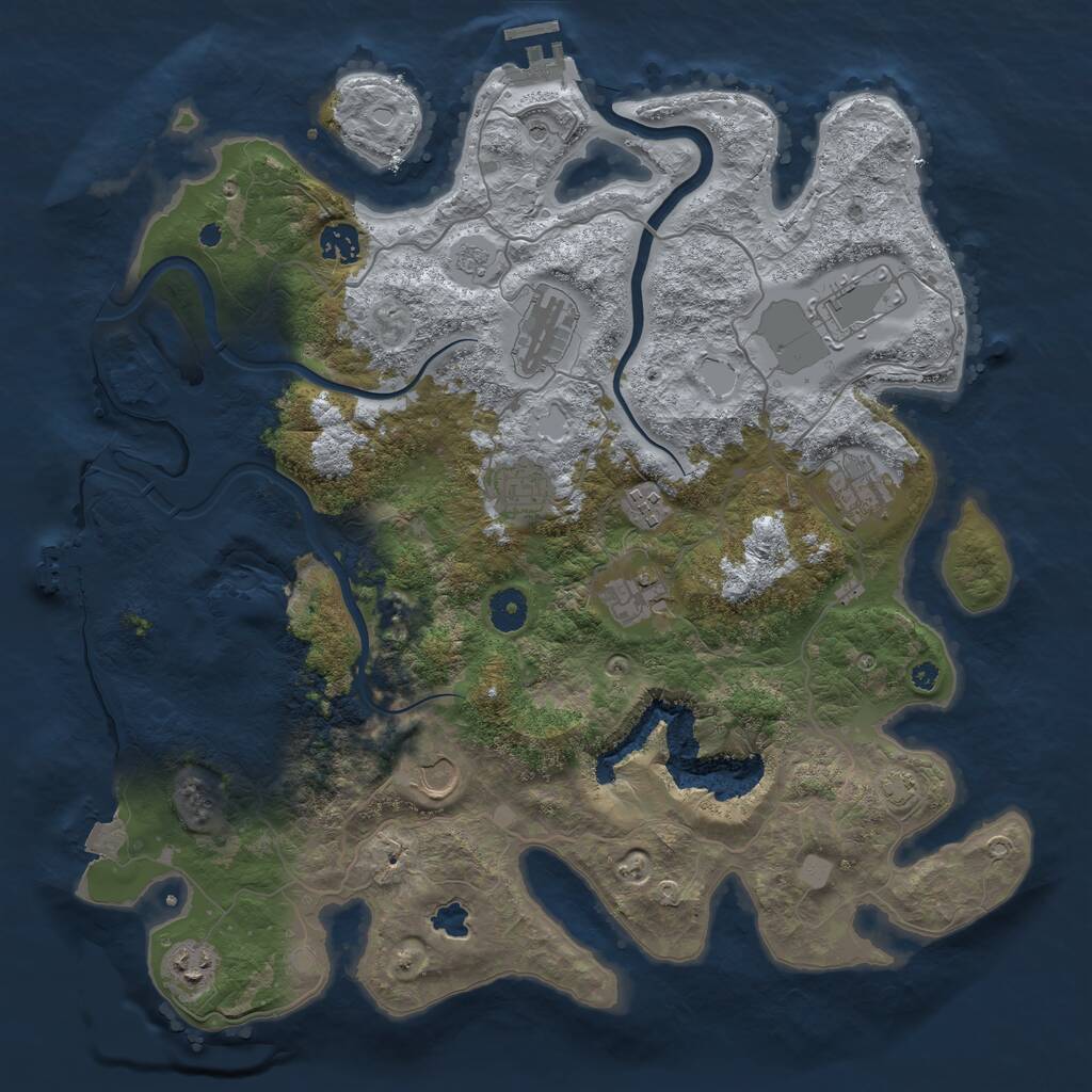 Rust Map: Procedural Map, Size: 4000, Seed: 2684655, 15 Monuments